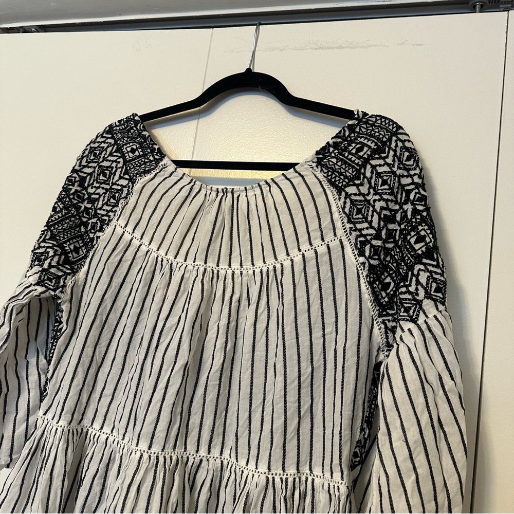 Free People Tiered Stripe Boho Mini Dress - Picture 2 of 4